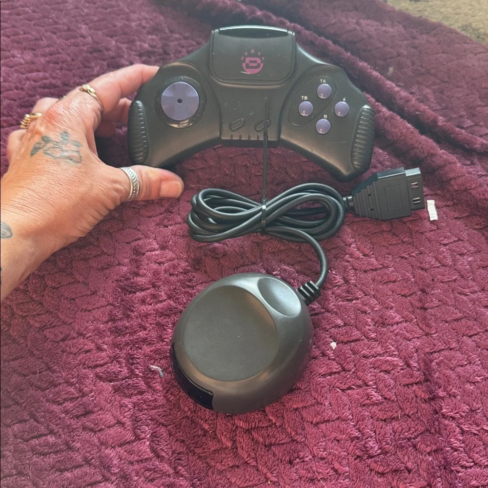 Black and Purple Gaming Controller with Receiver